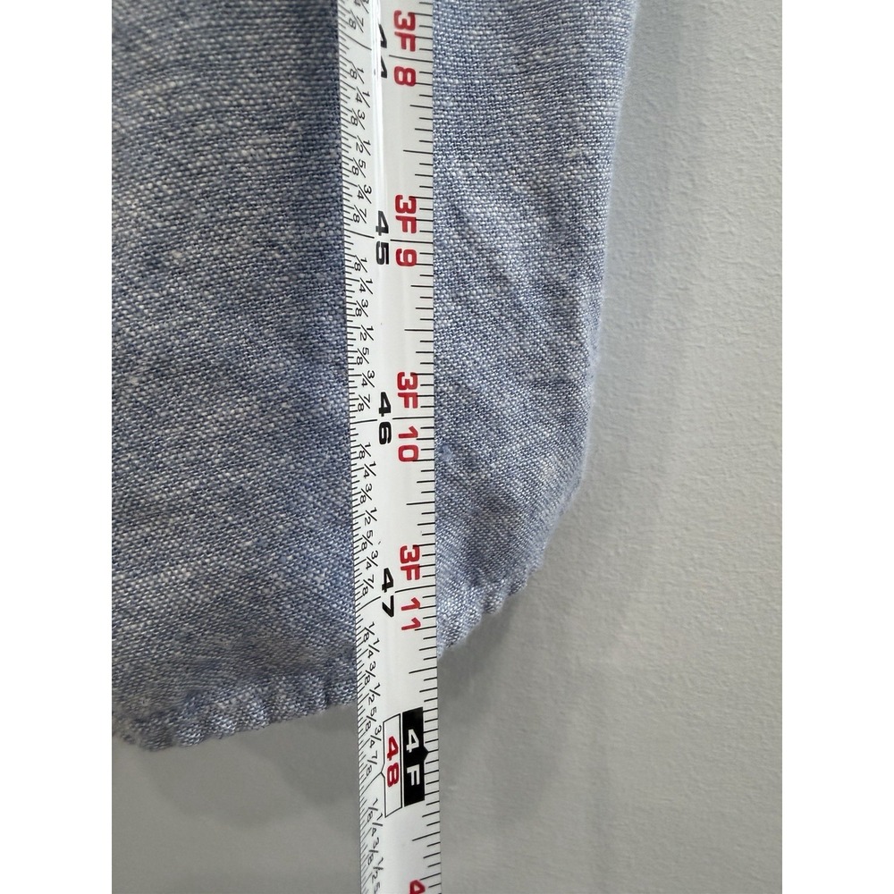 Old Navy Linen Rayon Gray Cropped Jumpsuit Large Sleeveless Ruched Back - Picture 10 of 10
